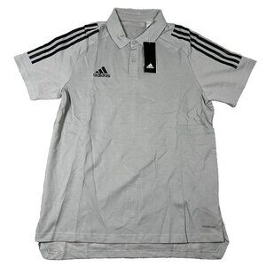 Adidas Mens Medium Gray Raglan Sleeve Aeroready Golf Performance Polo Shirt NWT